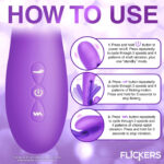 Tri-Flick Flicking Silicone Rabbit Vibrator - Purple - Image 5