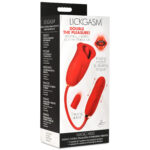 Magic Kiss Kissing Clitoral Stimulator With Thrusting Vibrator - Red