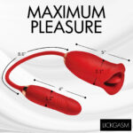 Magic Kiss Kissing Clitoral Stimulator With Thrusting Vibrator - Red - Image 3