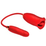 Magic Kiss Kissing Clitoral Stimulator With Thrusting Vibrator - Red - Image 4
