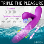 Thrust Wave Thrusting and Sucking Rabbit Vibrator - Purple - Image 6