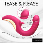 Tease and Please Thrusting and Licking Vibrator - Fuchsia - Image 5