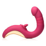 Tease and Please Thrusting and Licking Vibrator - Fuchsia - Image 6