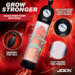 Pump Up Gauge Penis Pump With Bulb - Clear - Image 2