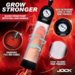 Pump Up Gauge Penis Pump With Pull Rod - Clear - Image 2