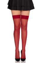 Spandex Thigh Highs With Roses - Os - Burgundy - Image 3