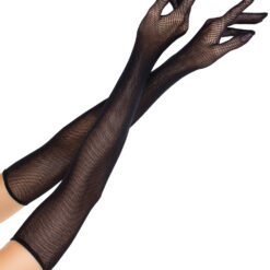 Opera Length Fishnet Gloves O-s - Black