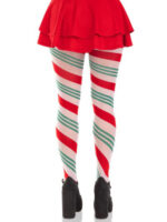 Lane Holiday Ribbon Striped Tights - Green-red - Os - Image 2