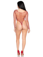 High-Cut Industrial Net Bodysuit - Os - Burgundy - Image 2