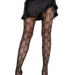 Bow Babe Net Tights O-s - Black