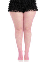 Plus Bow Net Tights - 1x 2x - Pink - Image 2