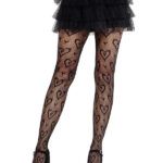 Cherie Heart Net Tights O-s - Black
