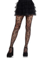 Cherie Heart Net Tights O-s - Black