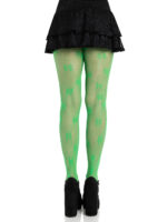 Clover Net Tights - Os - Green - Image 2