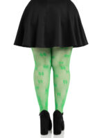 Clover Net Tights - 1x 2x - Green - Image 2