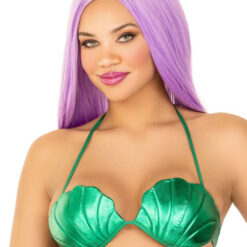 Mermaid Shell Bra Top - Medium - Green