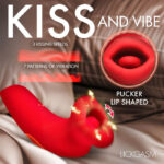 Plump Kiss Sucking and Vibrating Clitoral Stimulator - Red - Image 2