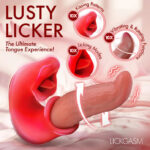Lusty Licker Kissing and Licking Tongue Vibrator - Red - Image 4