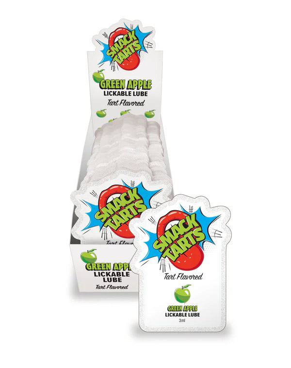 HOLG-BT452PD.jpg Smack Tarts Lube 3ml Pouch Display 36pc - Sour Apple - Image 1