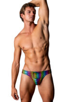 Pack and Play Thong with Front Condom Pouch - S-m - Rainbow