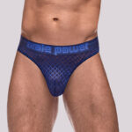 Diamond Mesh Thong - Navy - L-xl