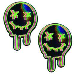 Super Uv Trippy Face Neon Nipple Cover Pasties