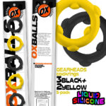 Gearheads 5 Pack Spinner Rings - Yellow Black - Image 2