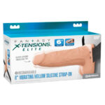 Fantasy X-Tensions Elite 6 Vibrating Hollow Silicone Strap-on - Light