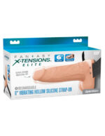 Fantasy X-Tensions Elite 6 Vibrating Hollow Silicone Strap-on - Light