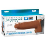 Fantasy X-Tensions Elite 6 Vibrating Hollow Silicone Strap-on - Brown