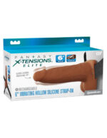 Fantasy X-Tensions Elite 6 Vibrating Hollow Silicone Strap-on - Brown