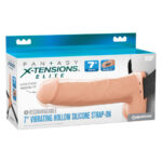 Fantasy X-Tensions Elite 7 Vibrating Hollow Silicone Strap-on - Light