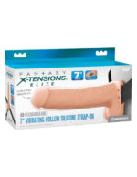 Fantasy X-Tensions Elite 7 Vibrating Hollow Silicone Strap-on - Light
