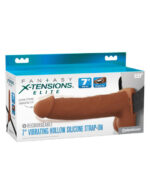 Fantasy X-Tensions Elite 7 Vibrating Hollow Silicone Strap-on - Brown - Image 2