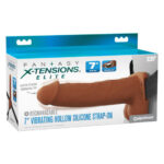 Fantasy X-Tensions Elite 7 Vibrating Hollow Silicone Strap-on - Brown