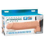 Fantasy X-Tensions Elite 8 Vibrating Hollow Silicone Strap-on - Light