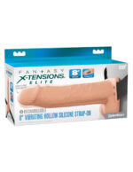 Fantasy X-Tensions Elite 8 Vibrating Hollow Silicone Strap-on - Light