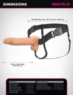 Fantasy X-Tensions Elite 8 Vibrating Hollow Silicone Strap-on - Light - Image 5