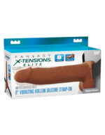 Fantasy X-Tensions Elite 8 Vibrating Hollow Silicone Strap-on - Brown - Image 2