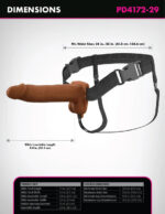 Fantasy X-Tensions Elite 8 Vibrating Hollow Silicone Strap-on - Brown - Image 5