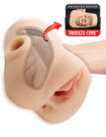 Pdx Plus Double Pounder Vibrating Squeeze Stroker - Light - Image 2