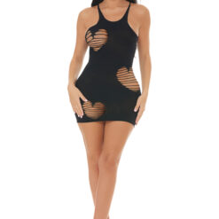 Heart Rate Bodystocking Dress - Black - Os