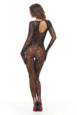 Split Up Lace Bodystocking - Black - Os - Image 2