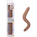 Silicone Studs Bend and Hold Dual Dong 12 Inch - Brown - Image 3