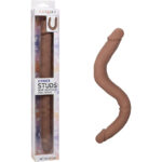 Silicone Studs Bend and Hold Dual Dong 16 Inch - Brown - Image 3