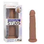 Rechargeable Vibrating and Thrusting Silicone Studs - Brown - Image 5