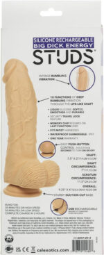 Silicone Rechargeable Big Dick Energy Studs - Ivory - Image 4