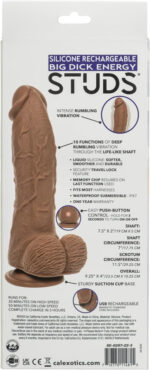 Silicone Rechargeable Big Dick Energy Studs - Brown - Image 4