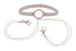 Peaches N Creame Collar With Nipple Clamps - Pink - Image 3
