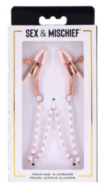 Peaches N Creame Pearl Nipple Clamps - Pink - Image 3